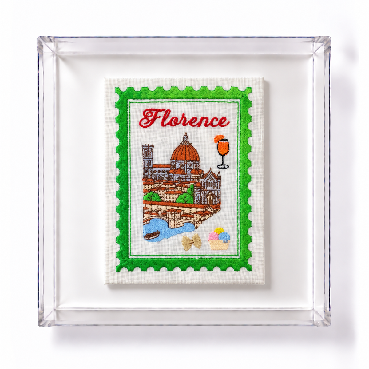 Florence Embroidered Stamp Artwork
