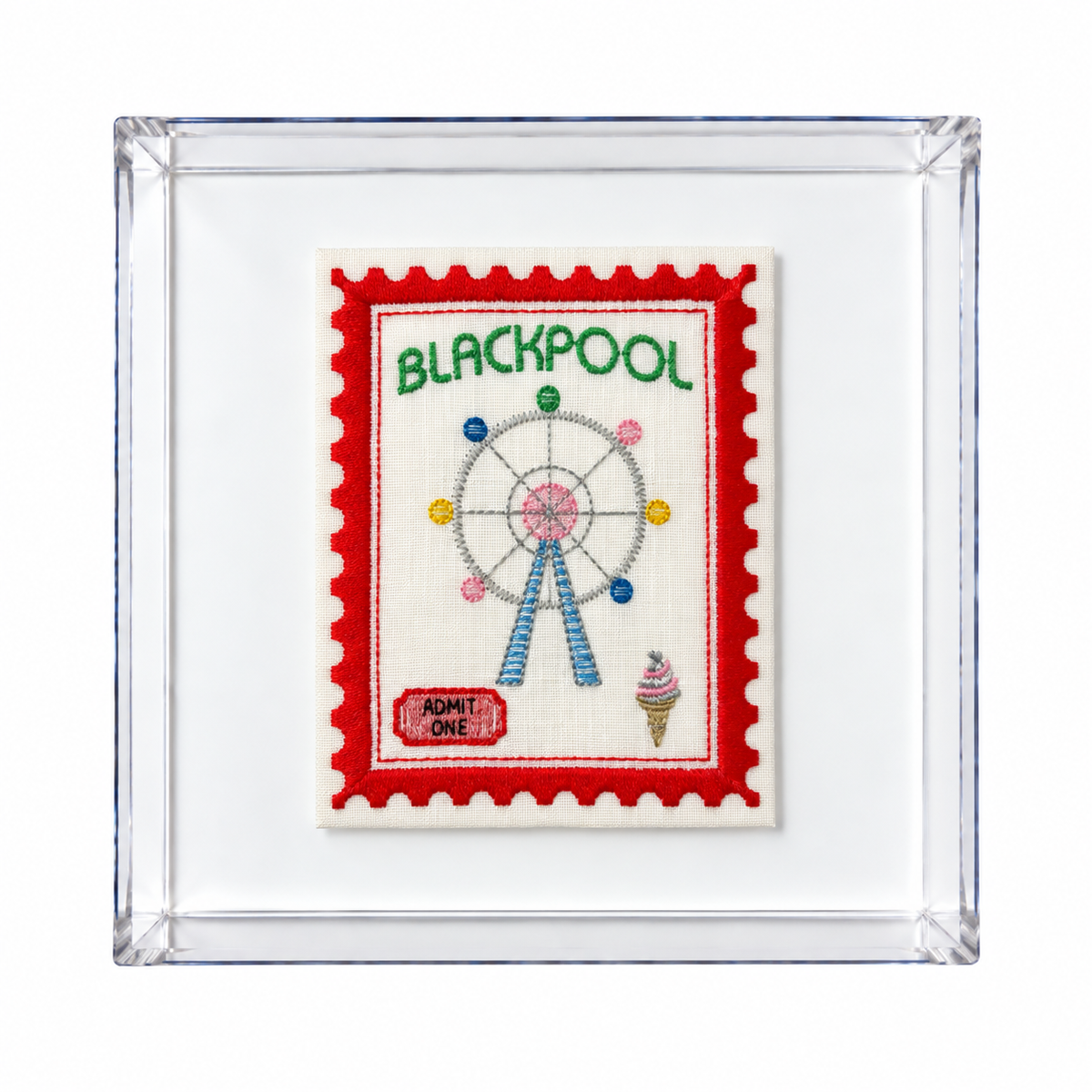 Blackpool Embroidered Stamp Artwork