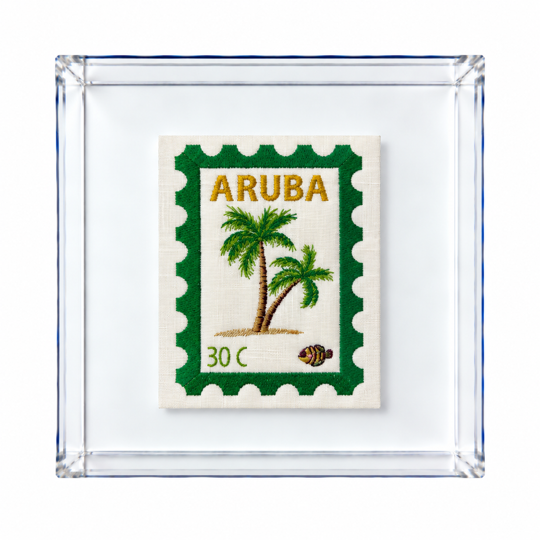 Aruba Embroidered Stamp Artwork