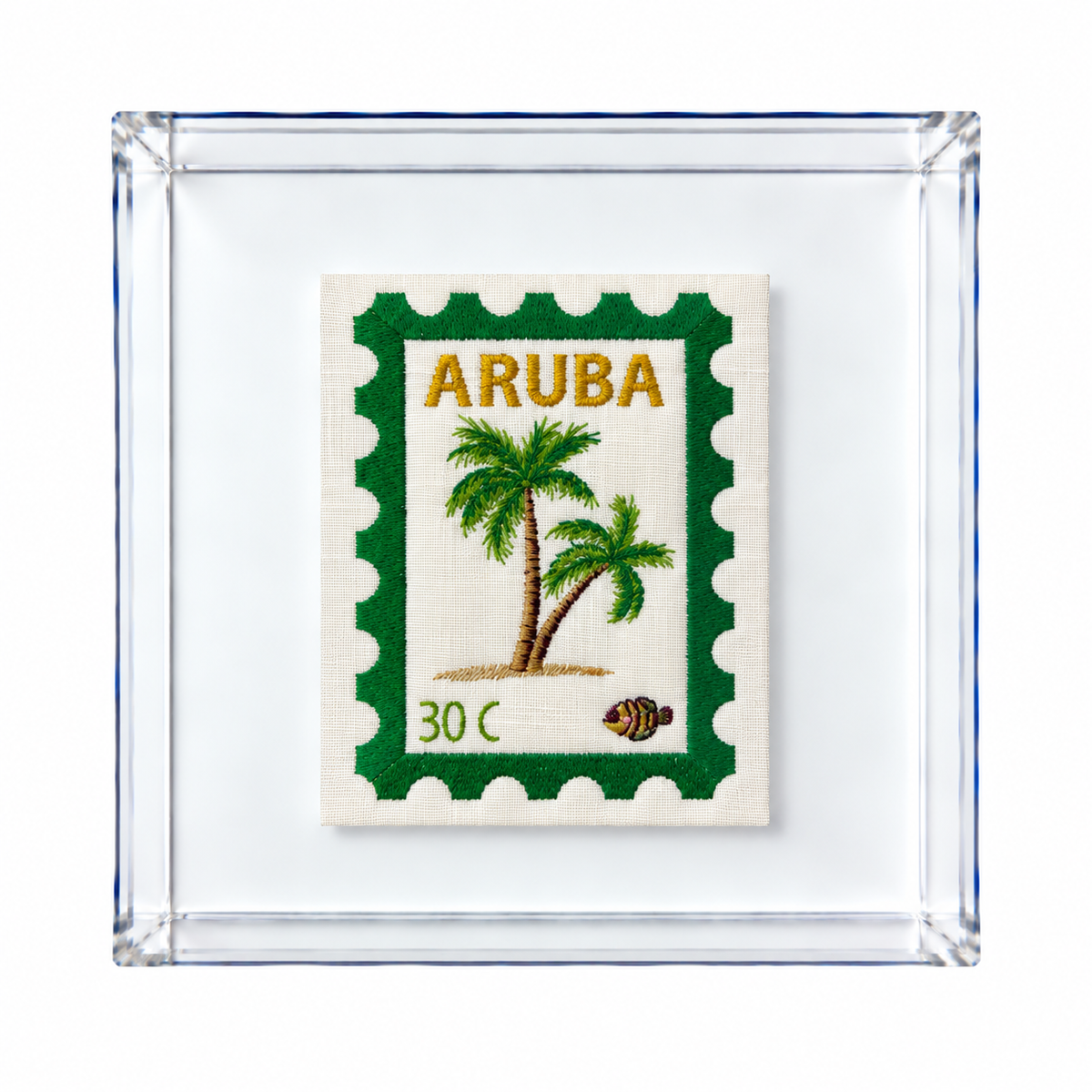 Aruba Embroidered Stamp Artwork