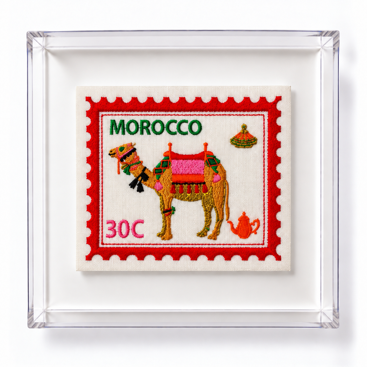 Morocco Inspired Postage Stamp Artwork