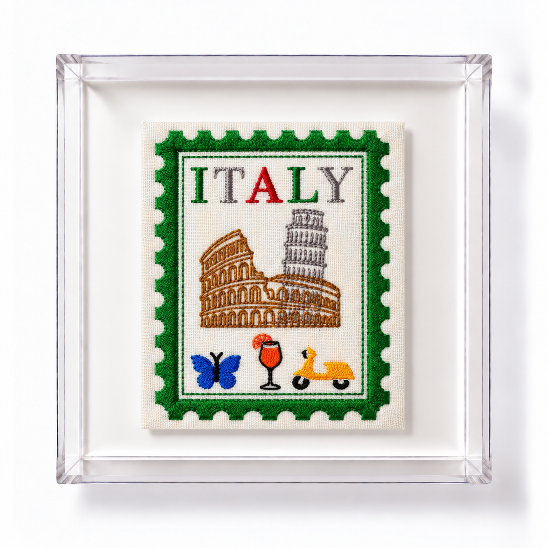 Italy Inspired Postage Stamp Artwork