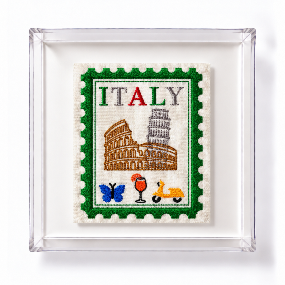 Italy Inspired Postage Stamp Artwork