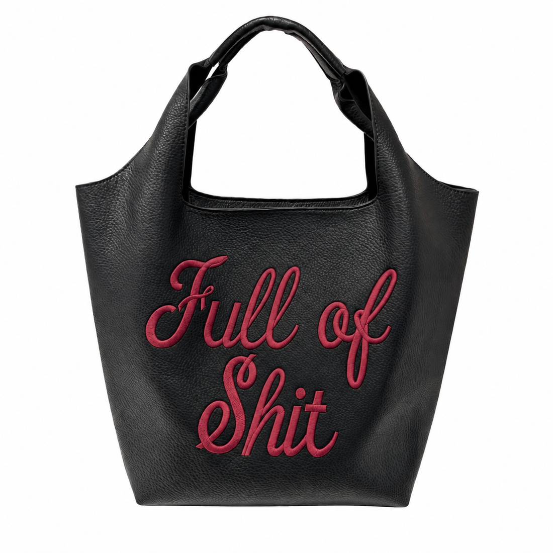 Full of Shit Burgundy Bucket Bag