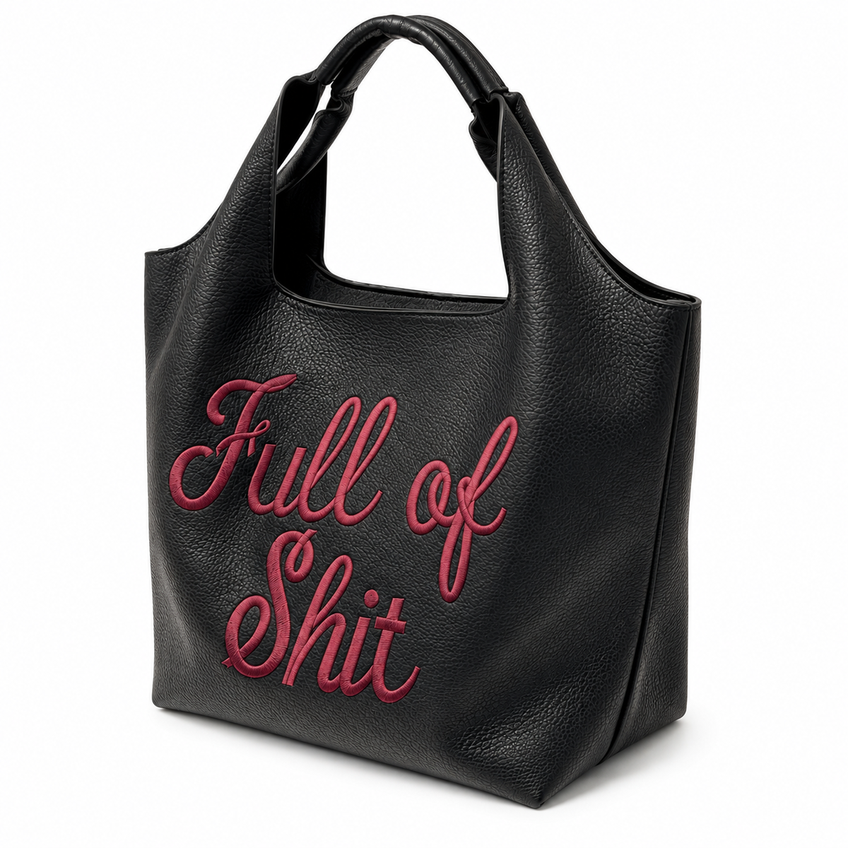 Full of Shit Burgundy Bucket Bag