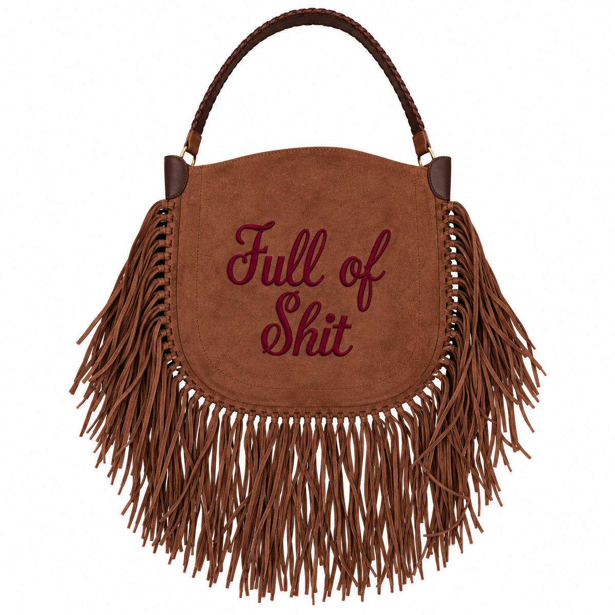 Full of Shit Tan Tassel Handbag