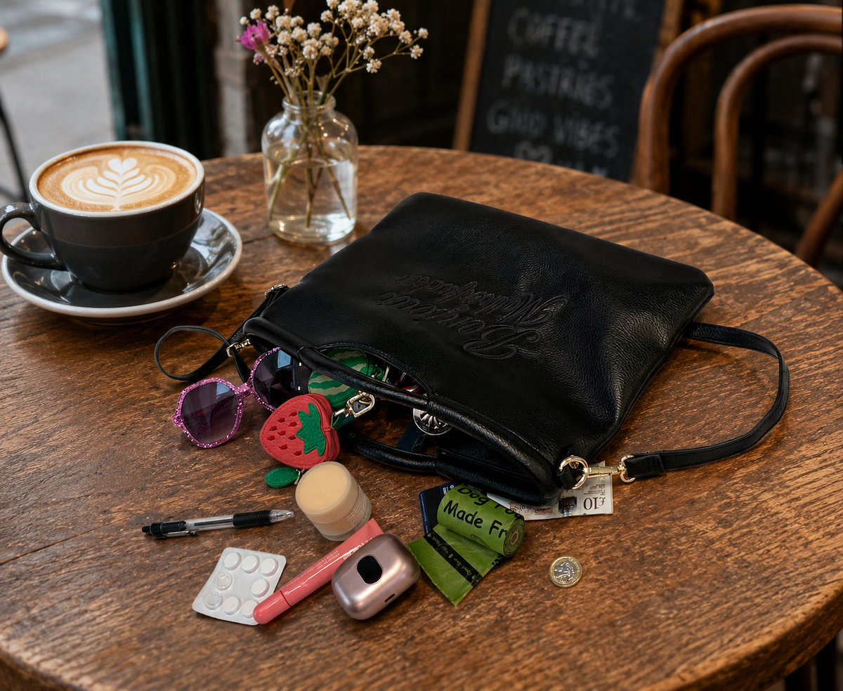 Bonjour Motherfucker Black Vegan Leather Clutch