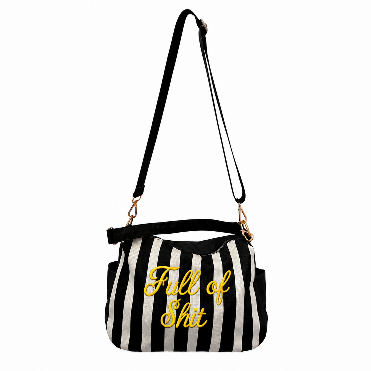 Full Of Shit Stripe Shoulder Bag