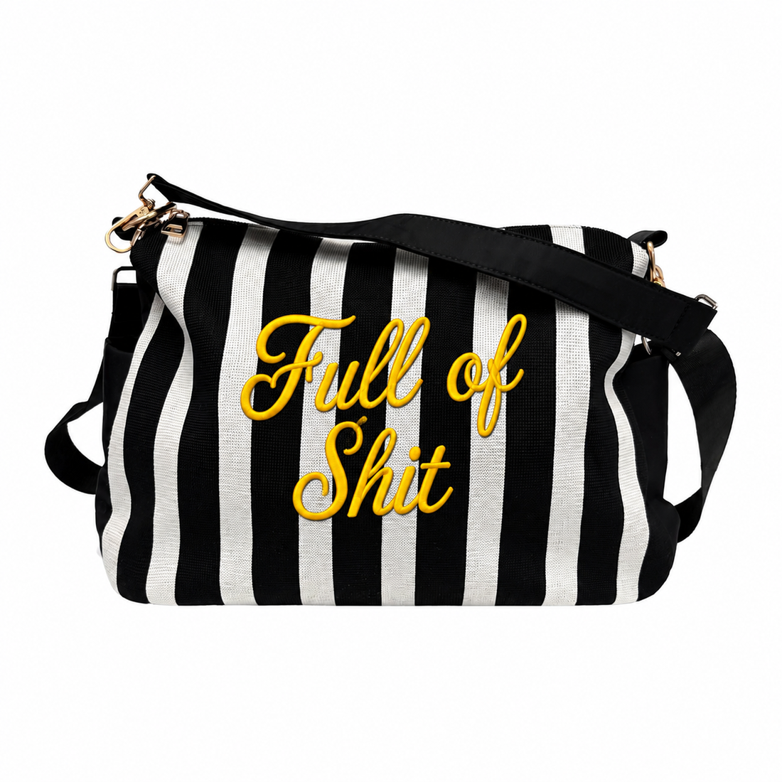 Full Of Shit Stripe Shoulder Bag