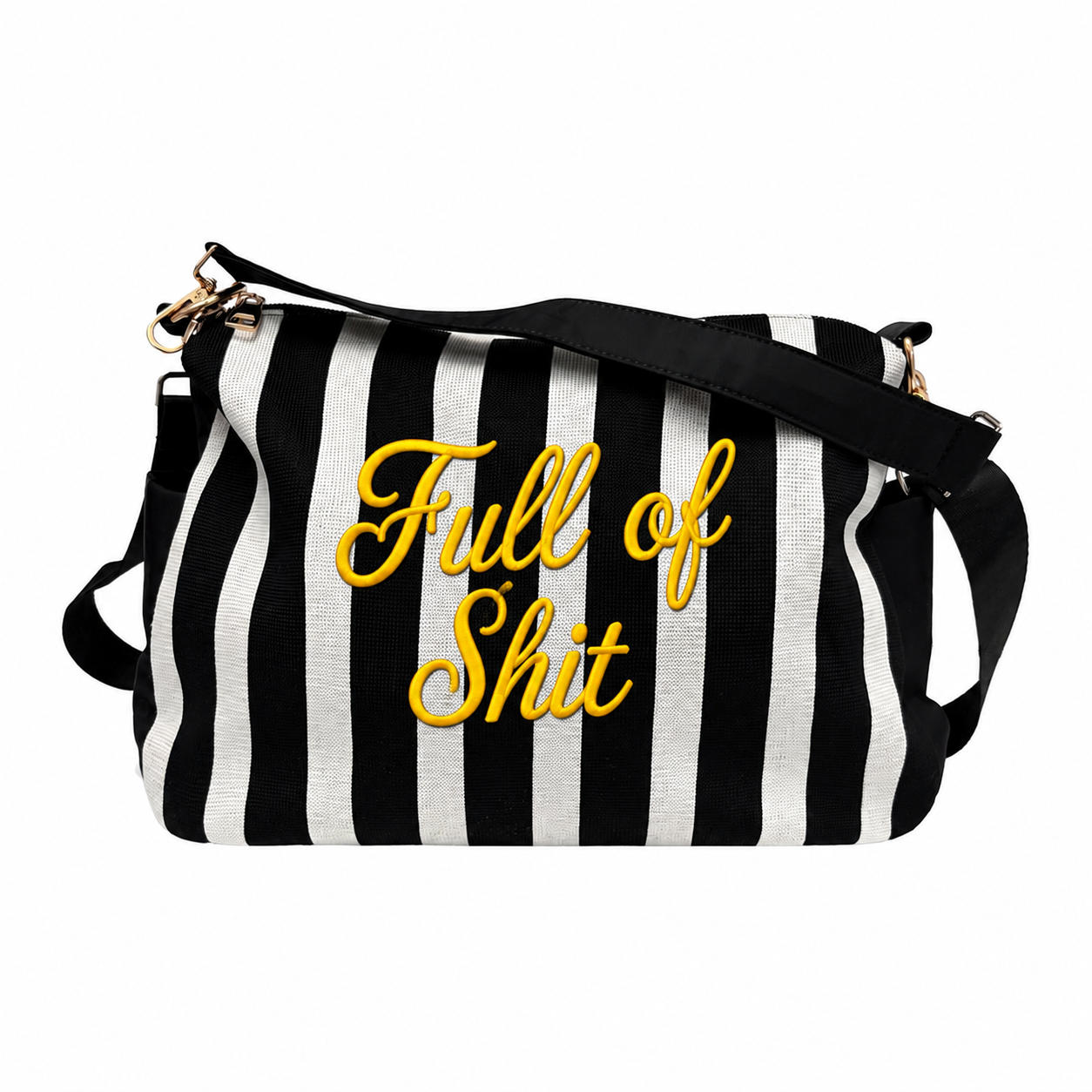 Full Of Shit Stripe Shoulder Bag