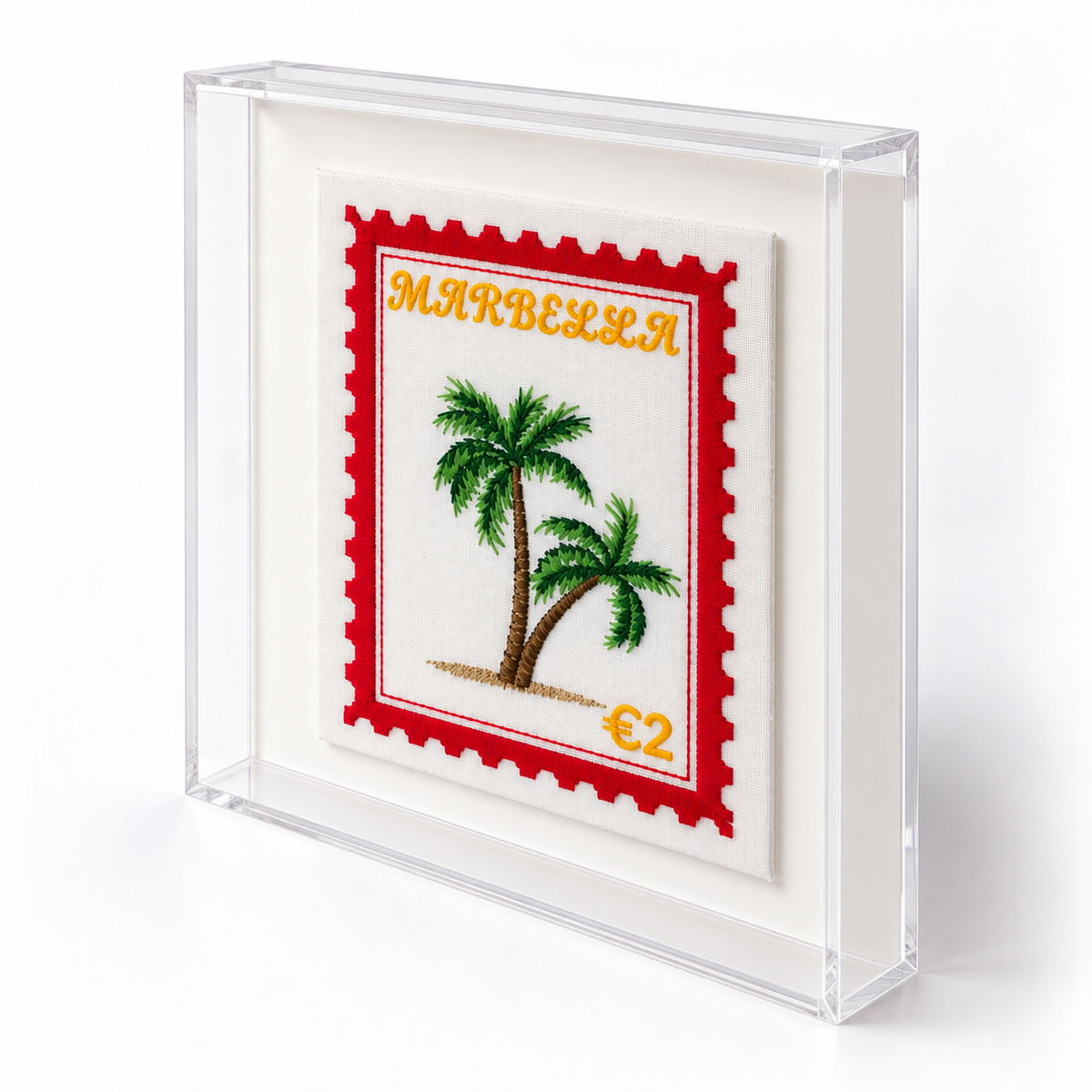 Marbella Embroidered Stamp Artwork