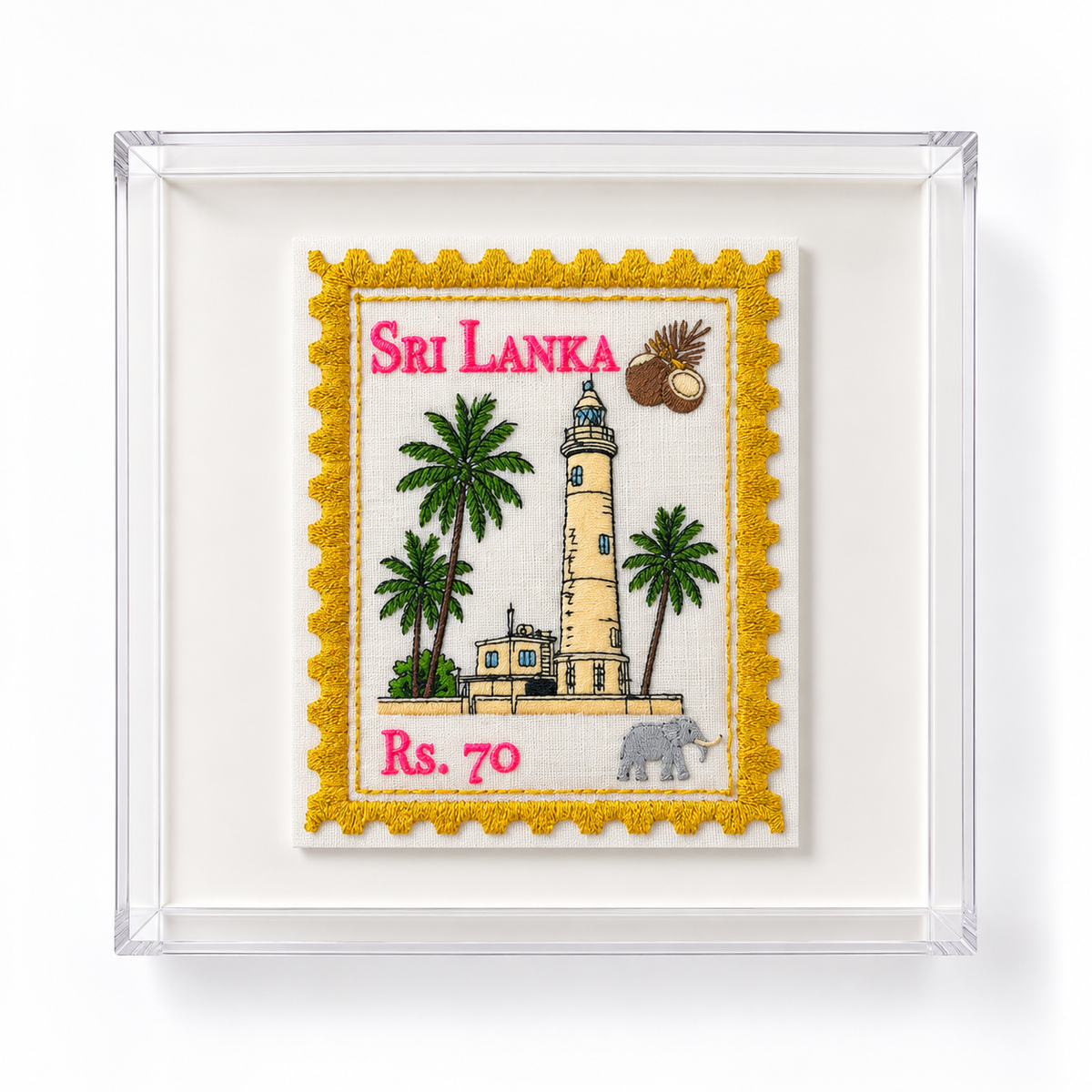 Sri Lanka Embroidered Stamp Artwork