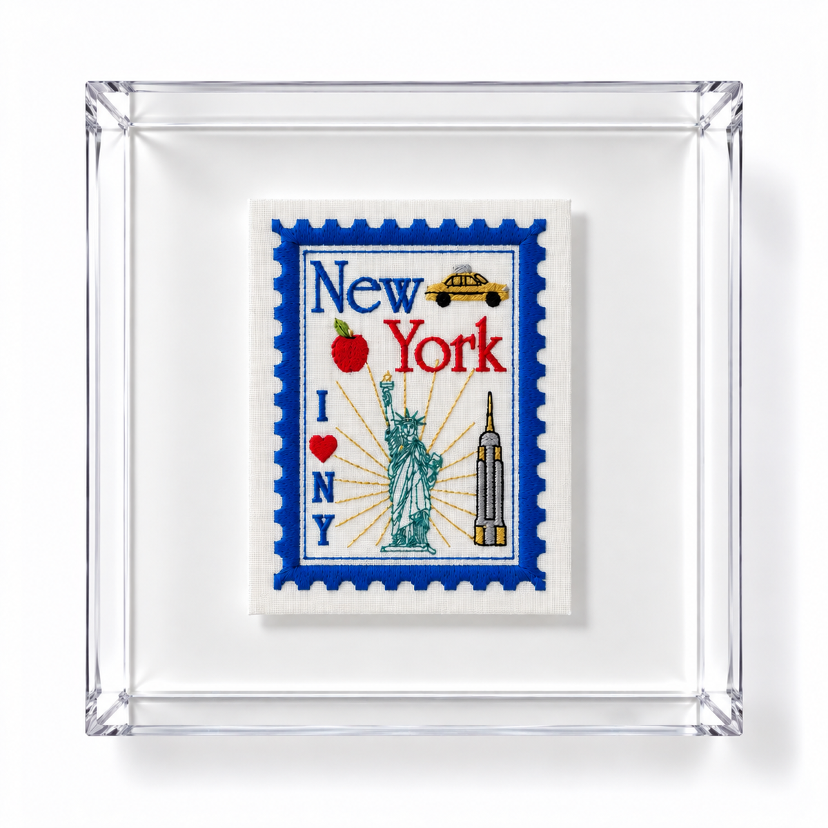 New York Embroidered Artwork Print