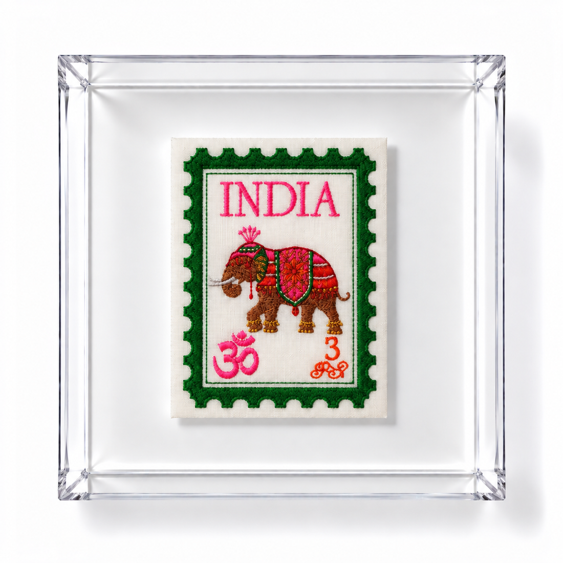 India Inspired Postage Stamp Artwork