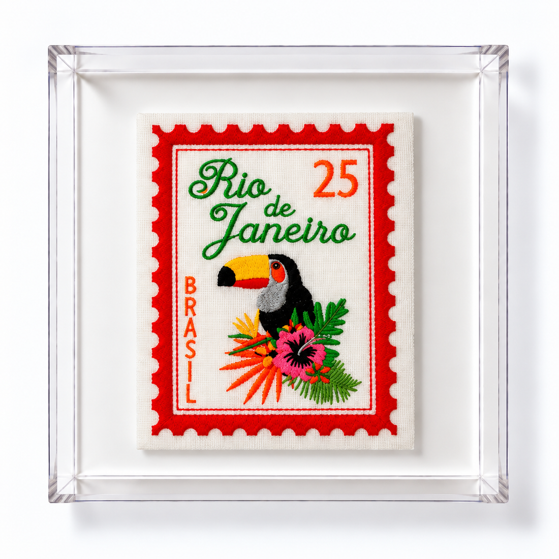 Rio De Janiero Embroidered Artwork Print