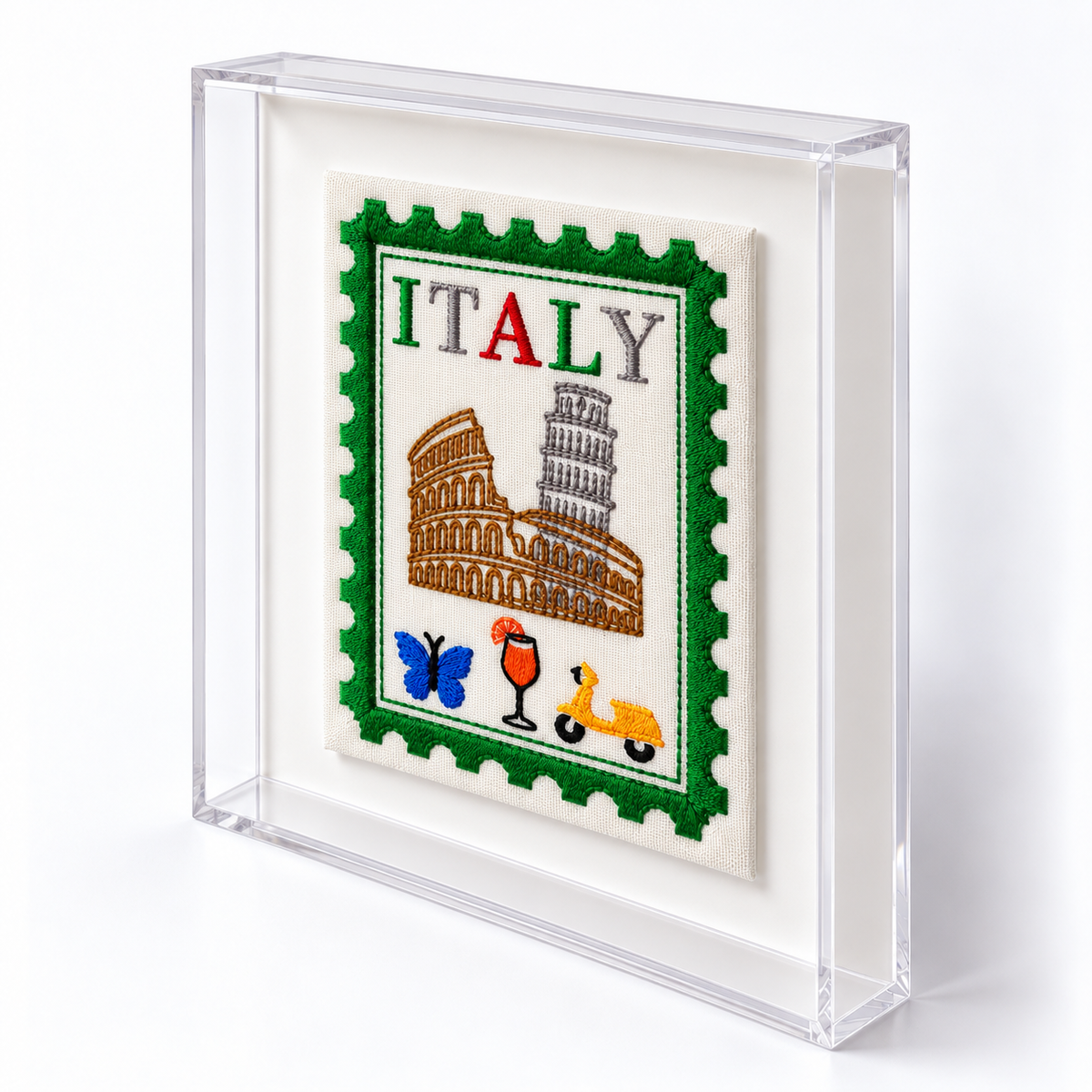 Italy Inspired Postage Stamp Artwork