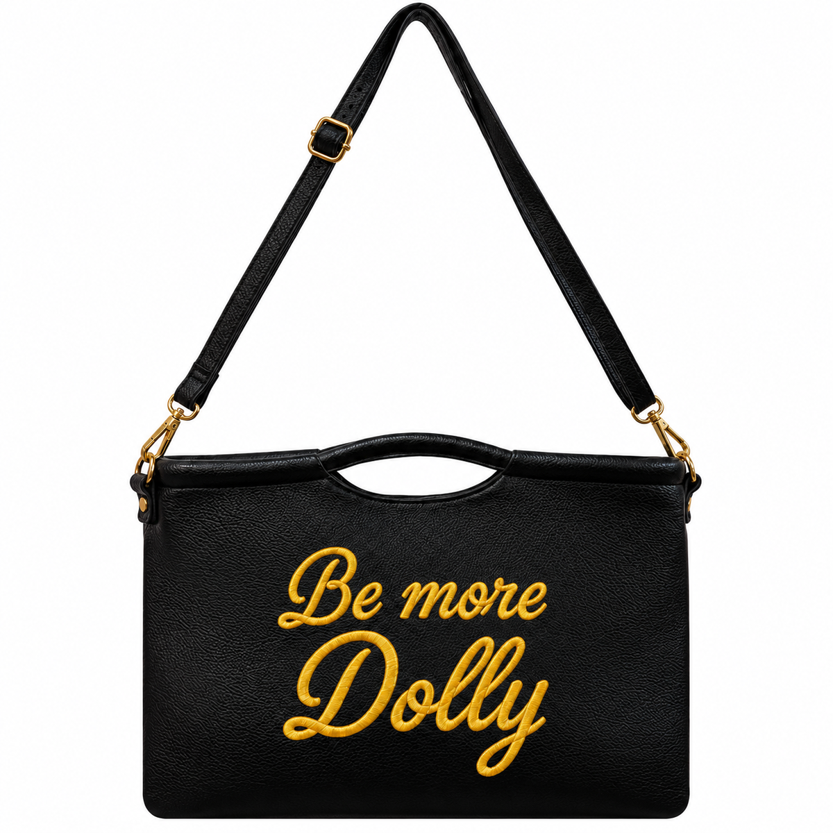 Be more Dolly Black Vegan Leather Clutch