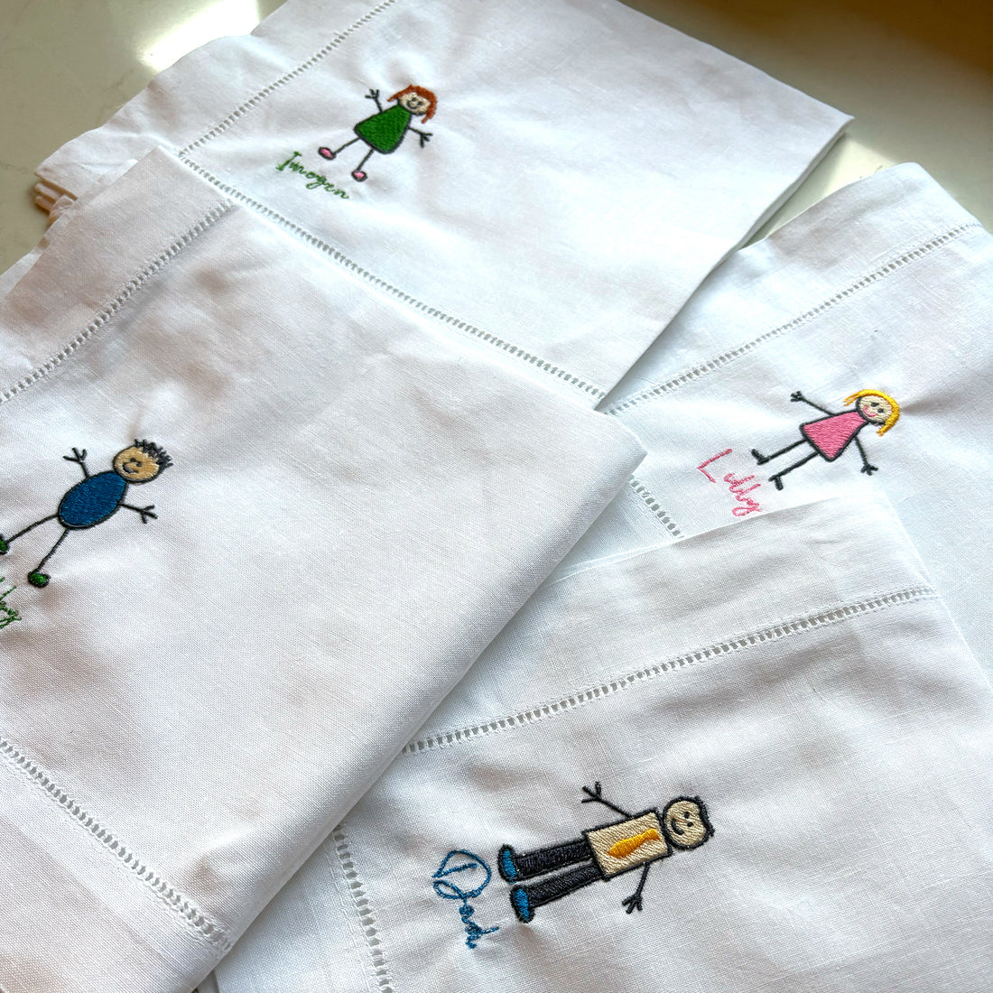 Custom Embroidered Kids Drawing Napkins