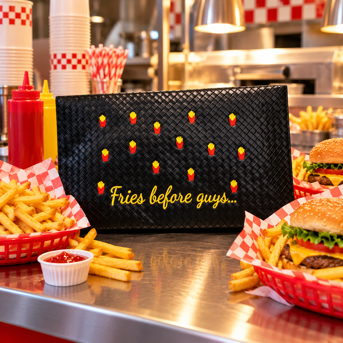 Fries Before Guys Oversized Folded Clutch Bag