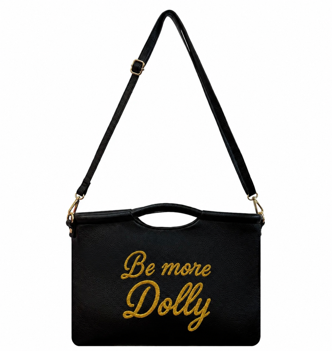 Be more Dolly Black Vegan Leather Clutch