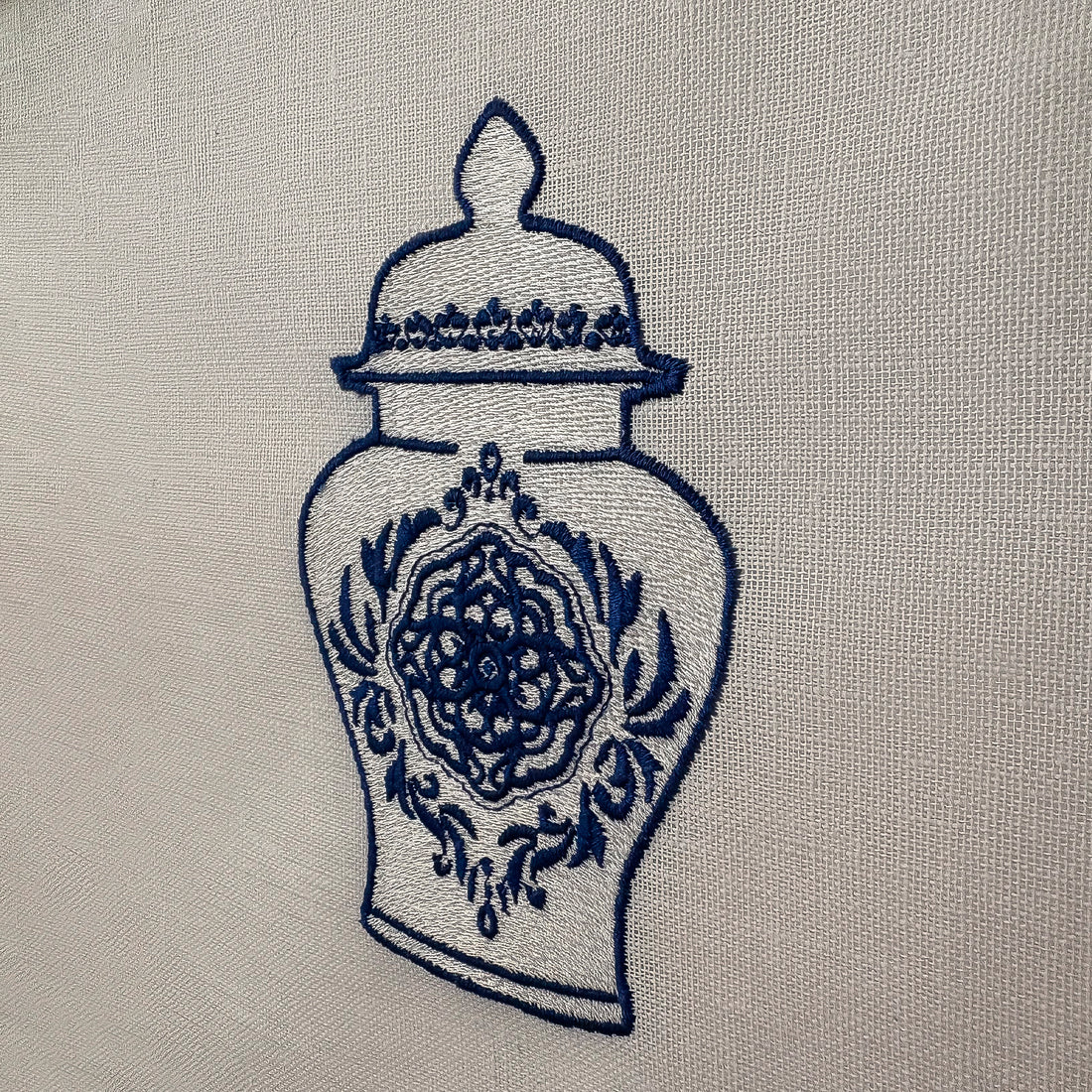 Ginger Jar #4 Embroidered Art Work