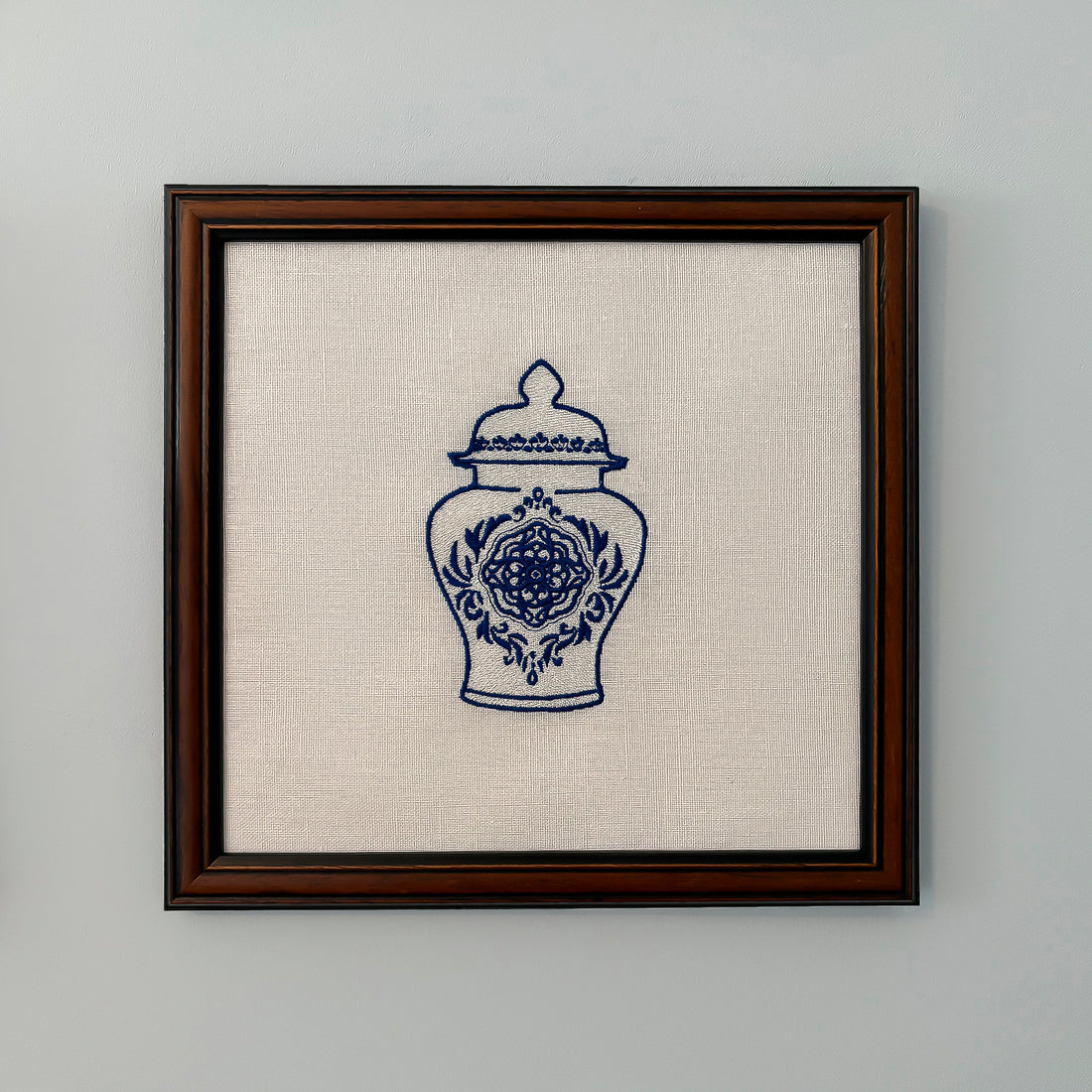 Ginger Jar #4 Embroidered Art Work