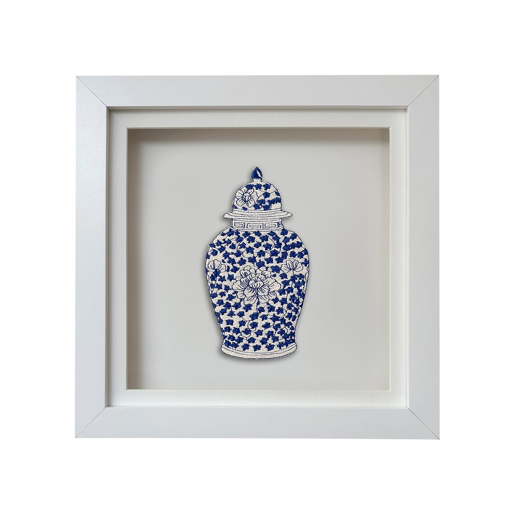 Ginger Jar #2 Embroidered Art Work