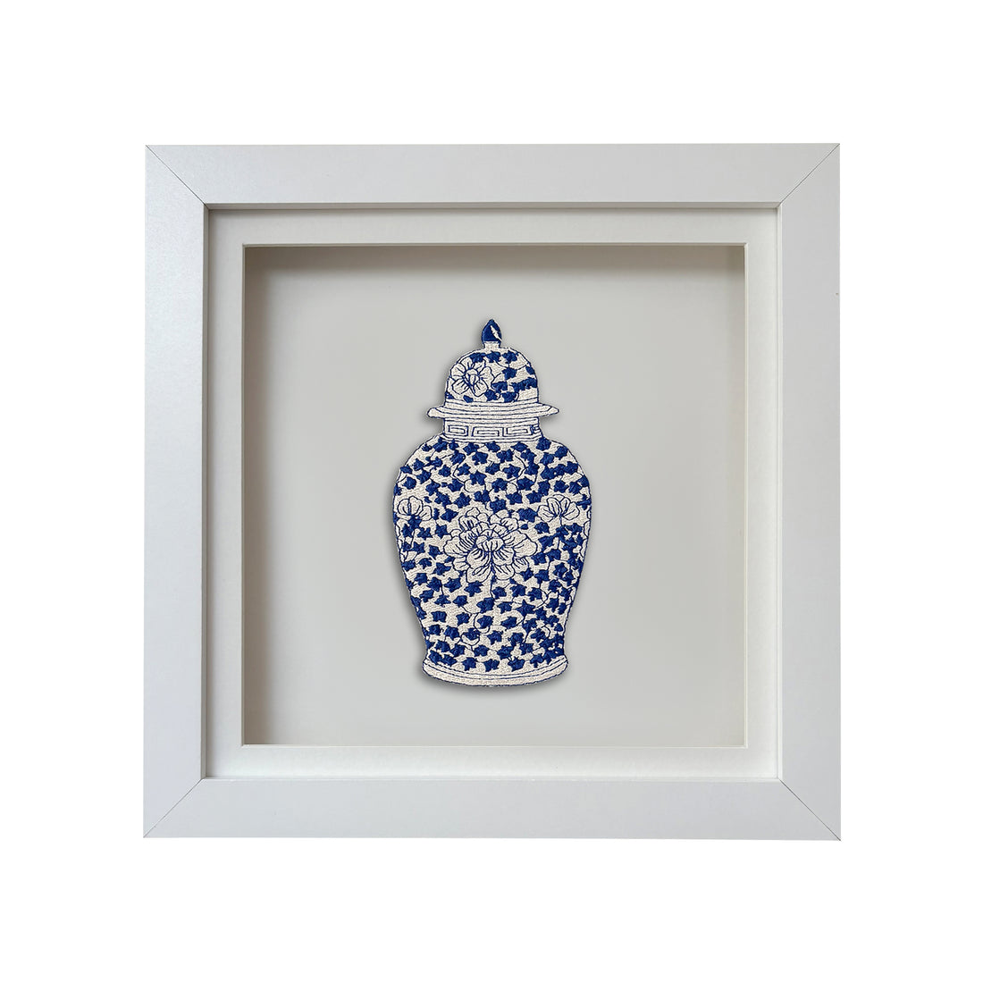 Ginger Jars Set of 4 Embroidered Artwork