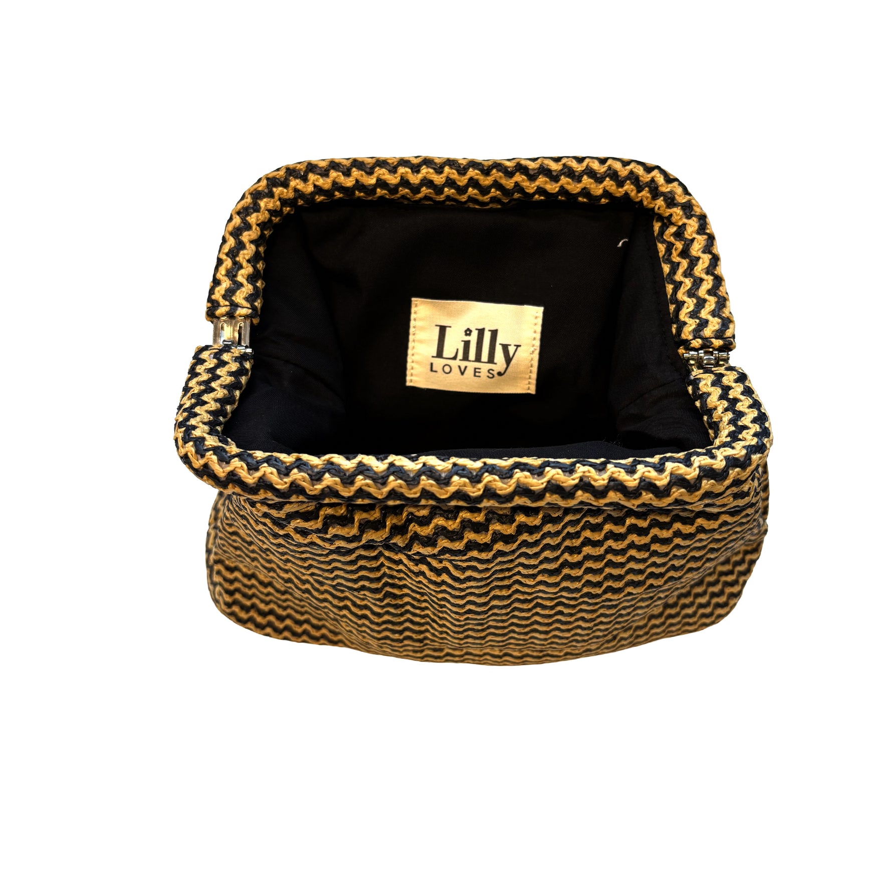 Midnight Straw Clutch