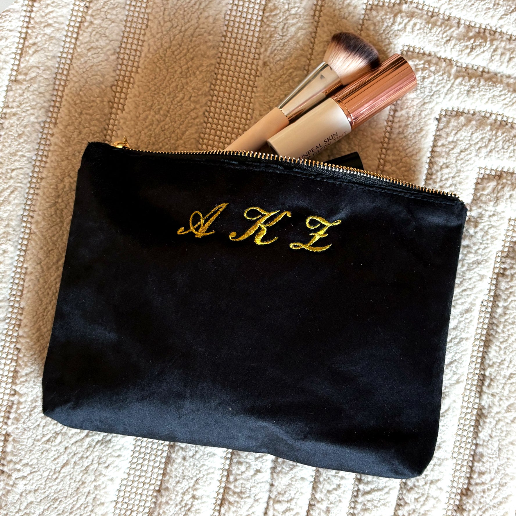 Velvet Monogram Bespoke Velvet Pouch