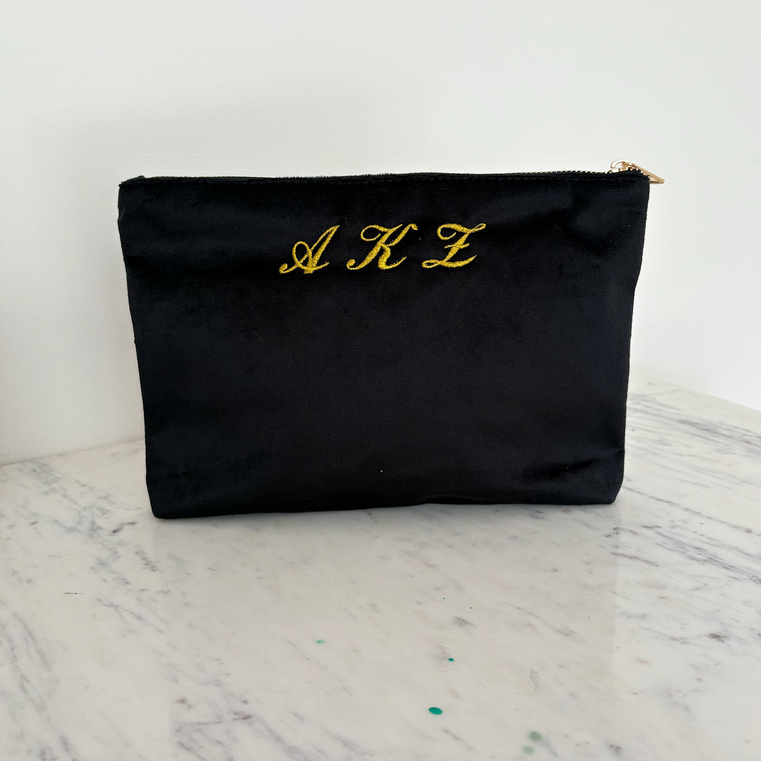 Velvet Monogram Bespoke Velvet Pouch