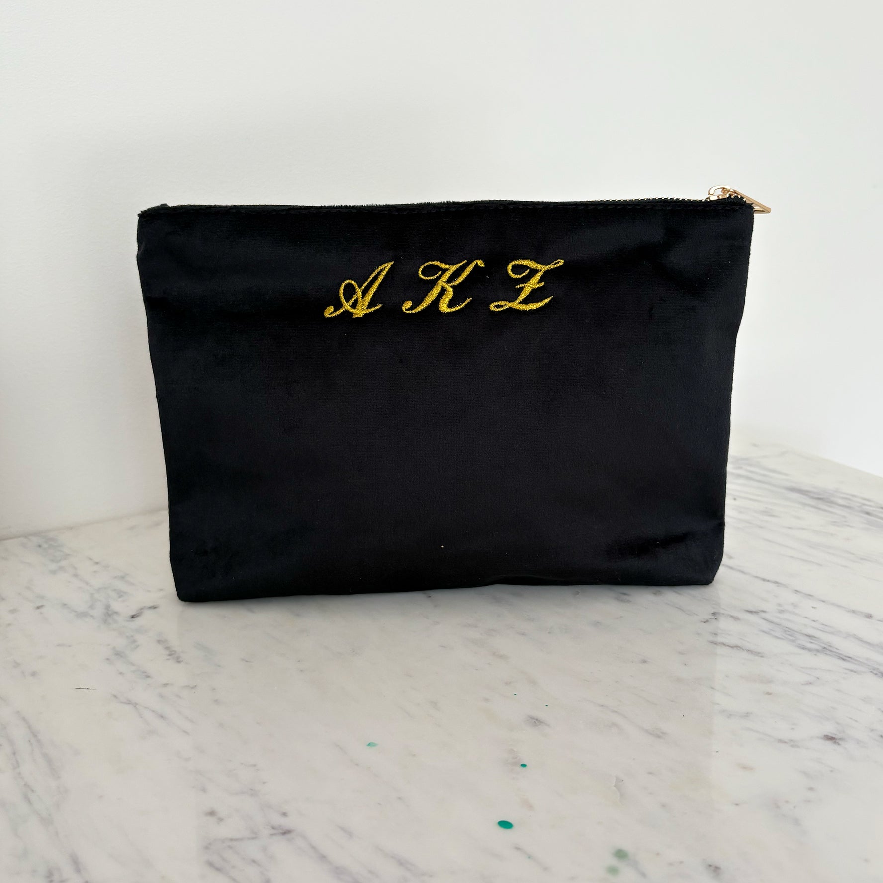 Velvet Monogram Bespoke Velvet Pouch