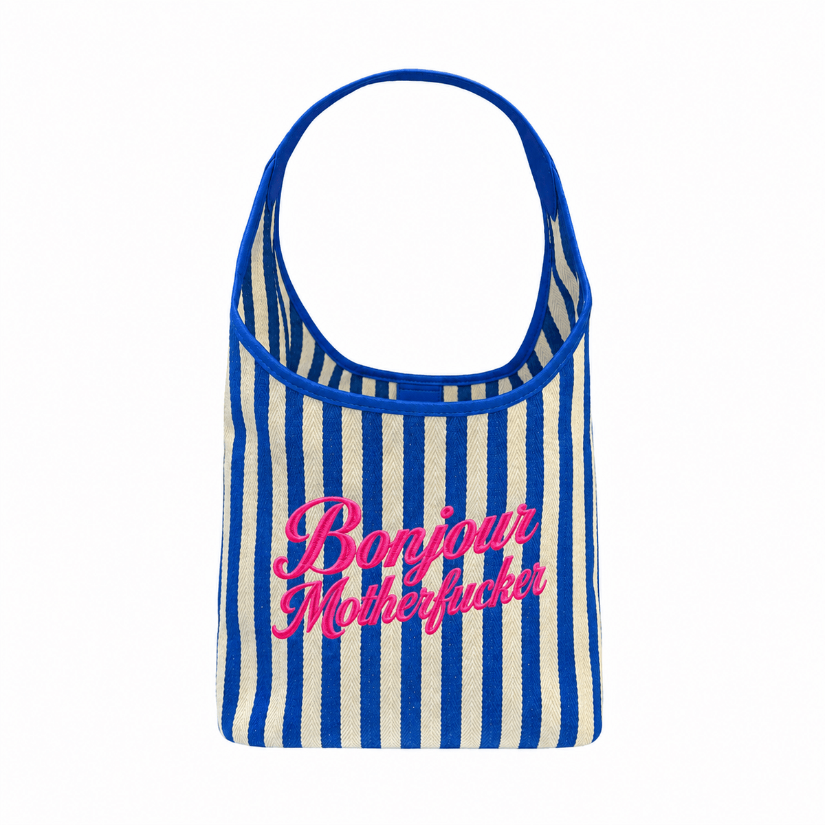 Blue Bonjour Motherfuckers Tote Bag - Lillyloves