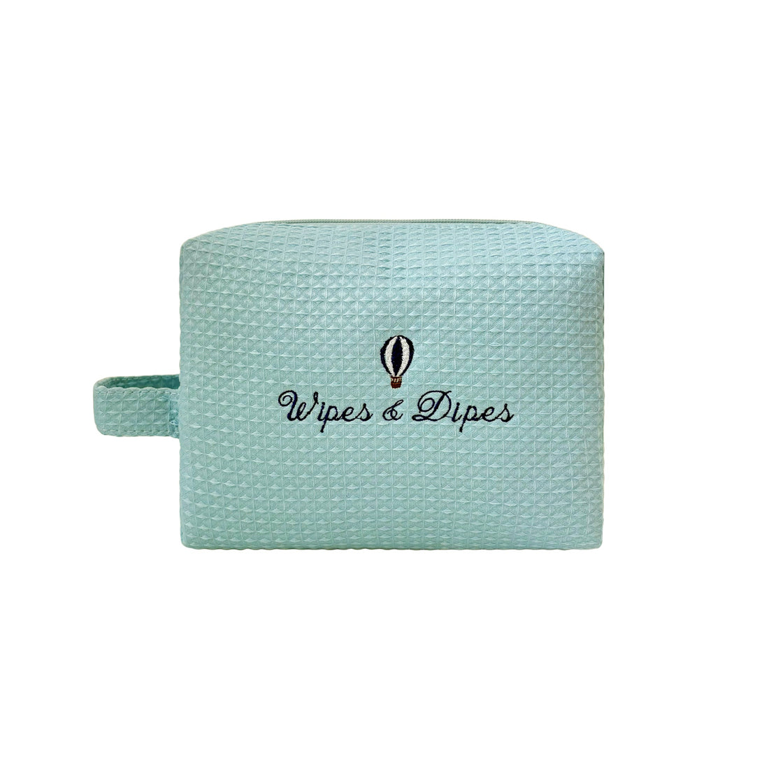 Blue Wipes & Dipes Waffle Bag wash bag by Lillyloves with textured waffle fabric and spacious interior for your essentials.