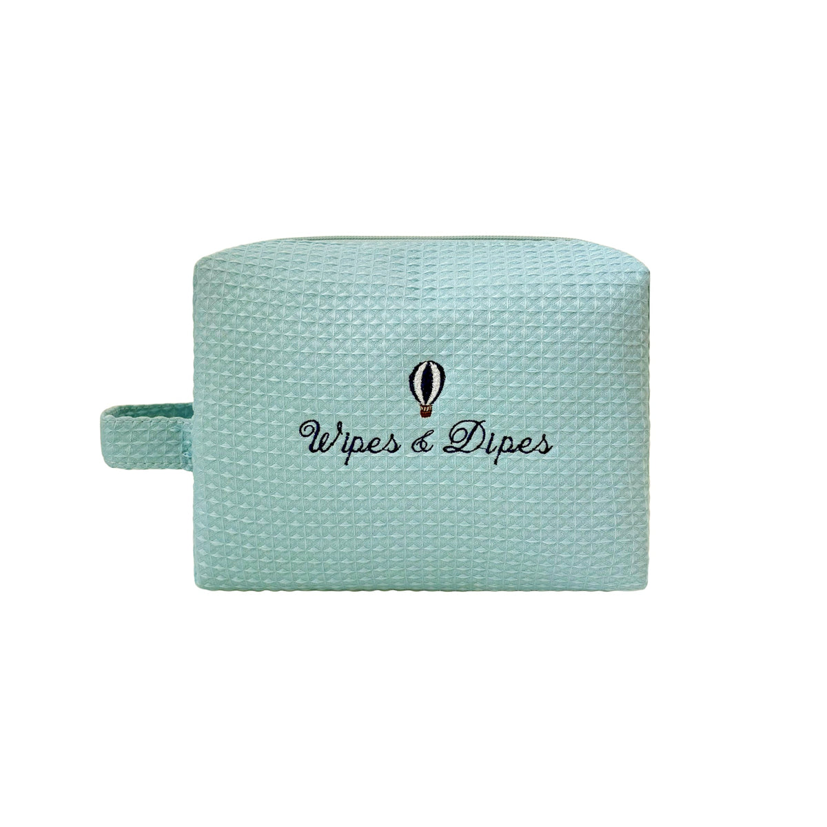 Blue Wipes & Dipes Waffle Bag wash bag by Lillyloves with textured waffle fabric and spacious interior for your essentials.