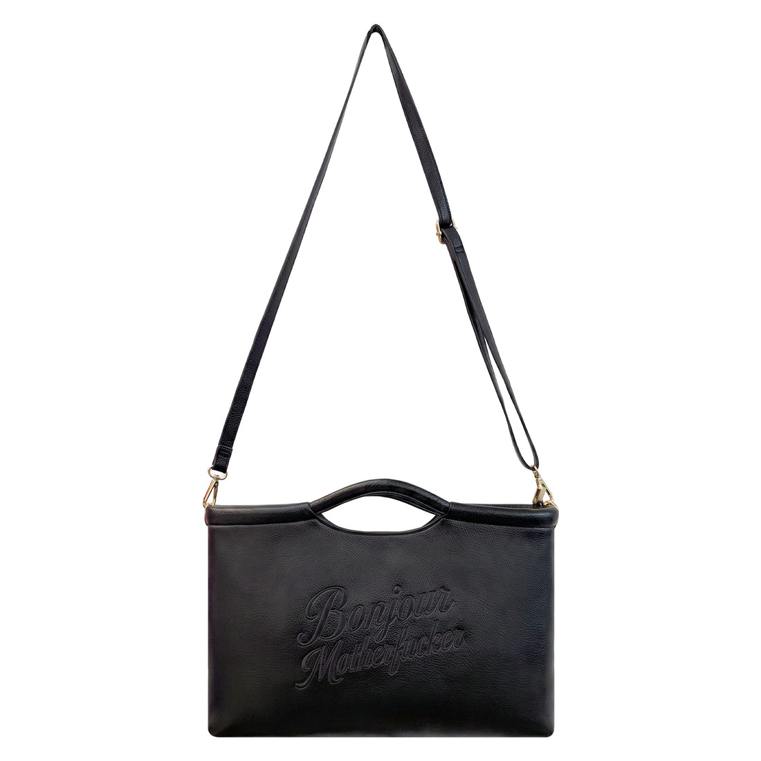 Bonjour Motherfucker Black Vegan Leather Clutch