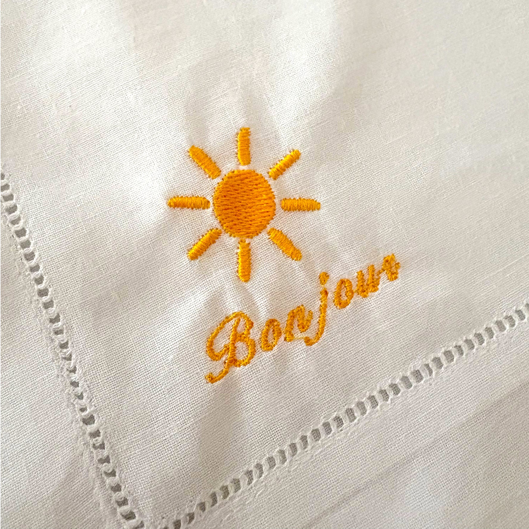 Embroidered Sunshine Napkins