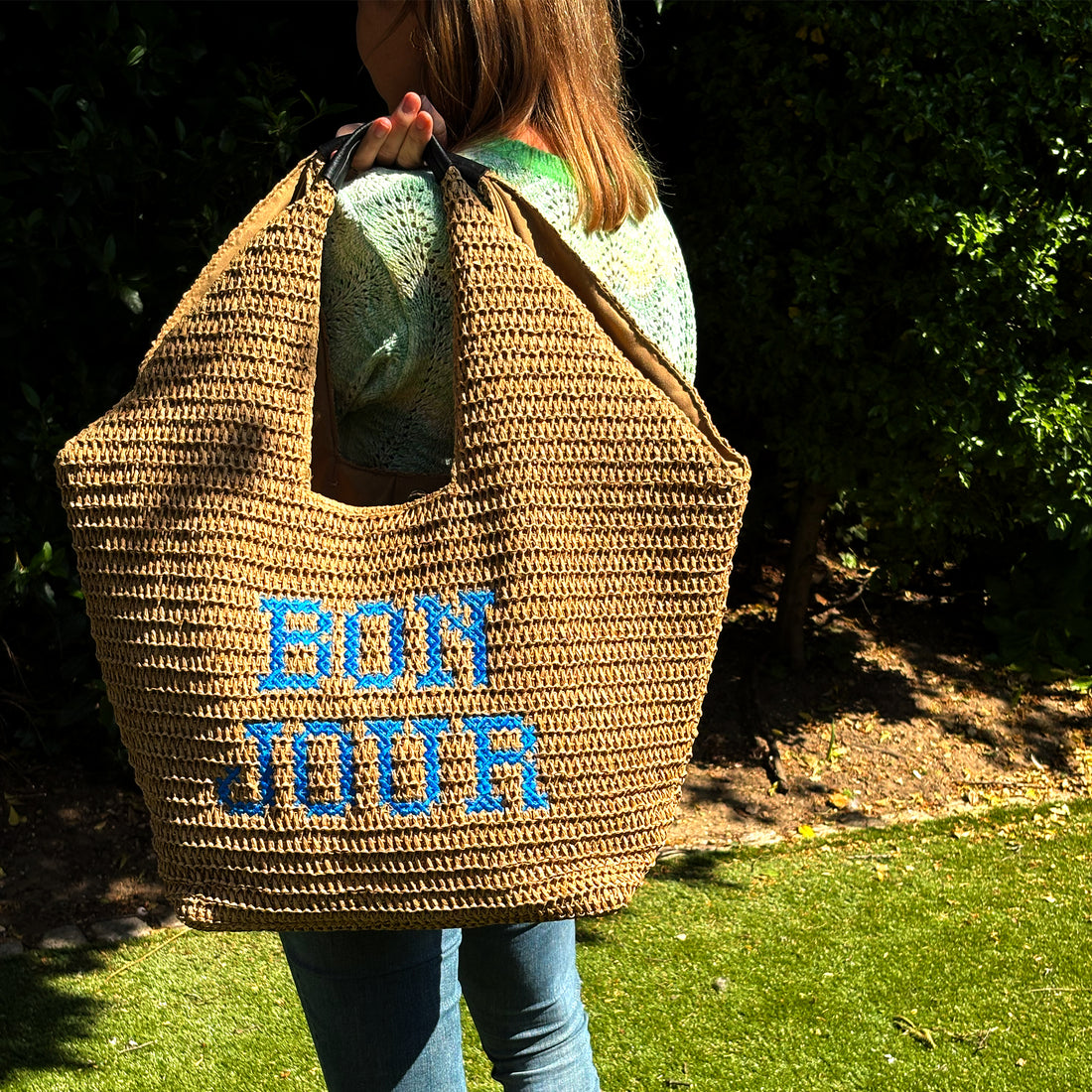 Bonjour Straw Beach Bag