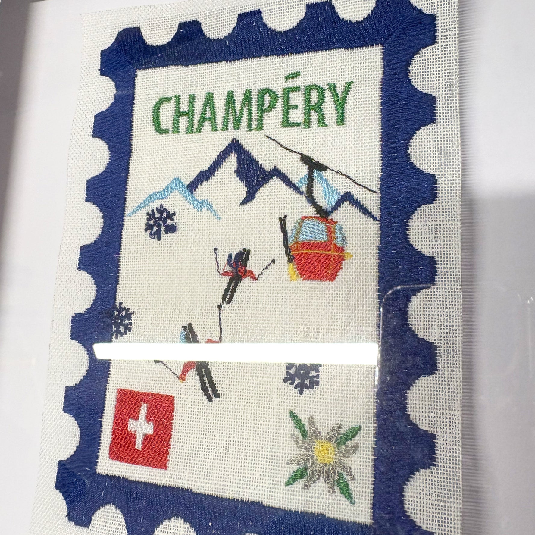 Champery Embroidered Stamp Artwork