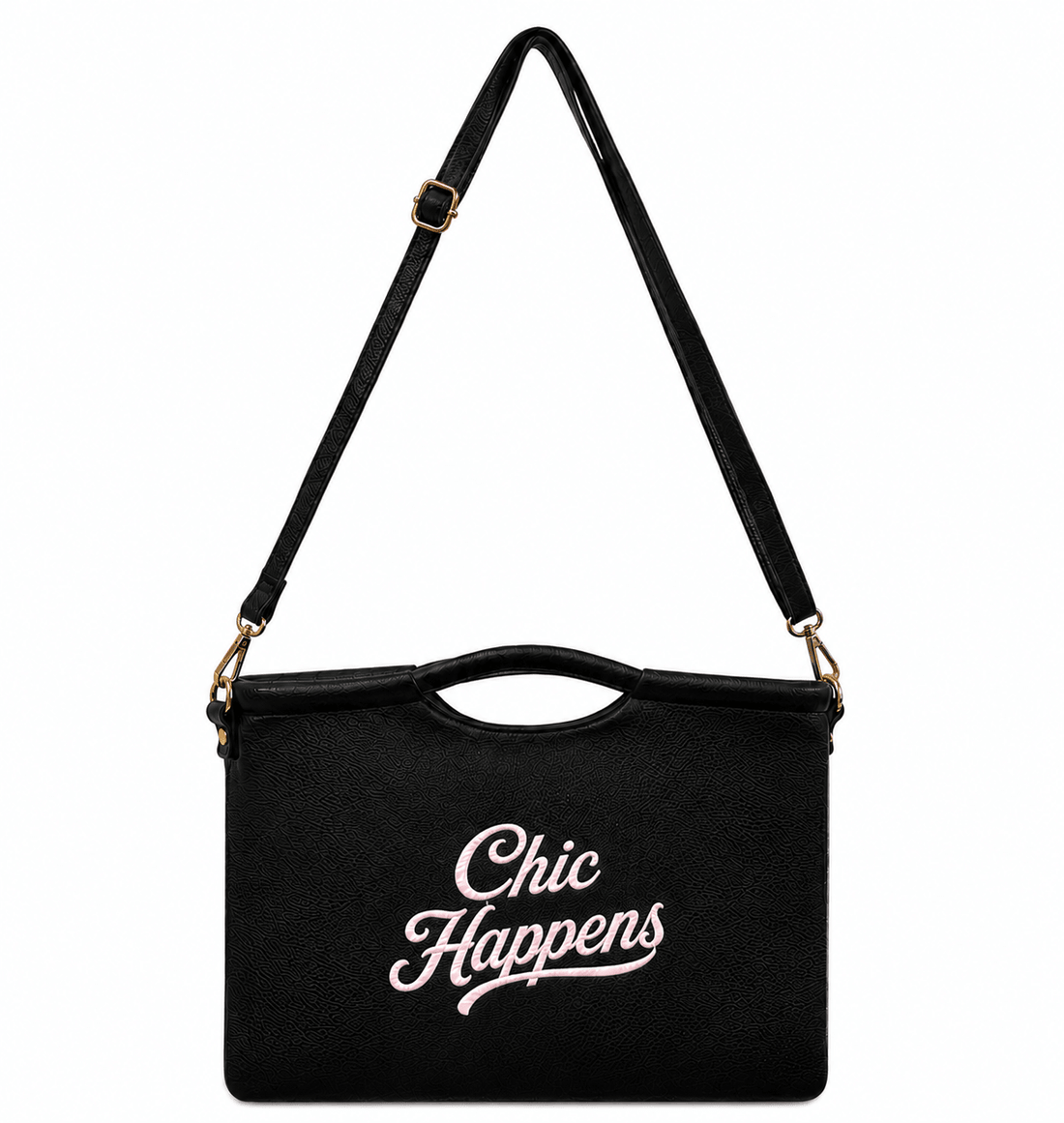 Chic Happens Black Vegan Leather Clutch - Lillyloves
