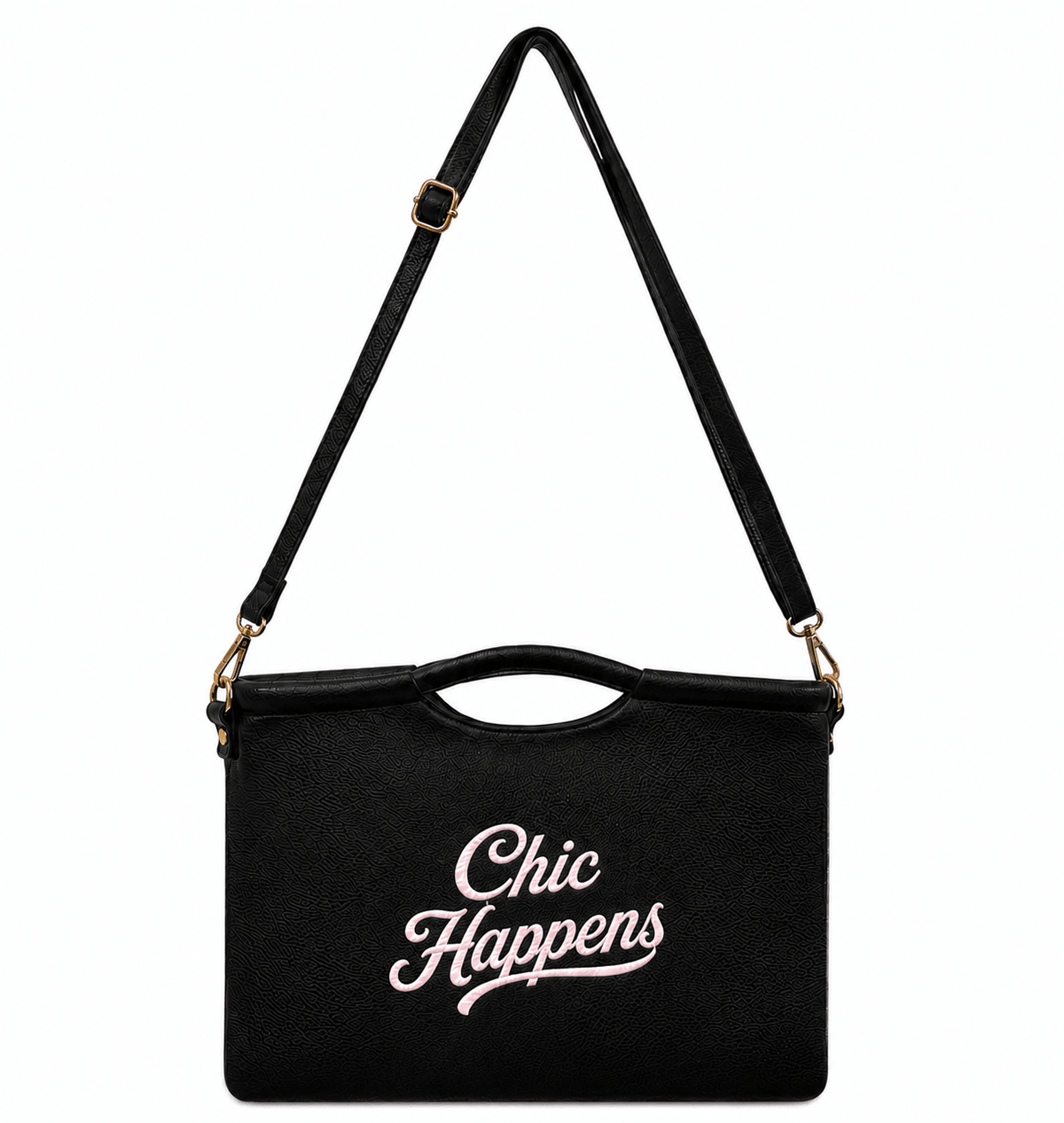 Chic Happens Black Vegan Leather Clutch - Lillyloves
