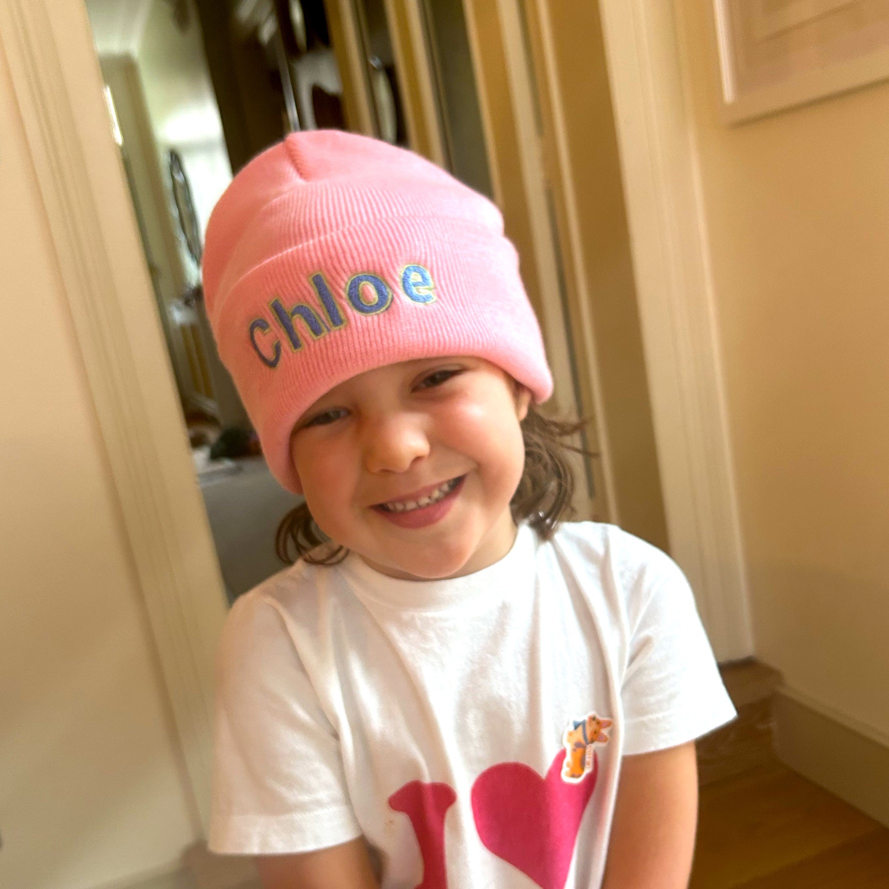 Personalized Embroidered Kids Beanie Hat | Winter Gift