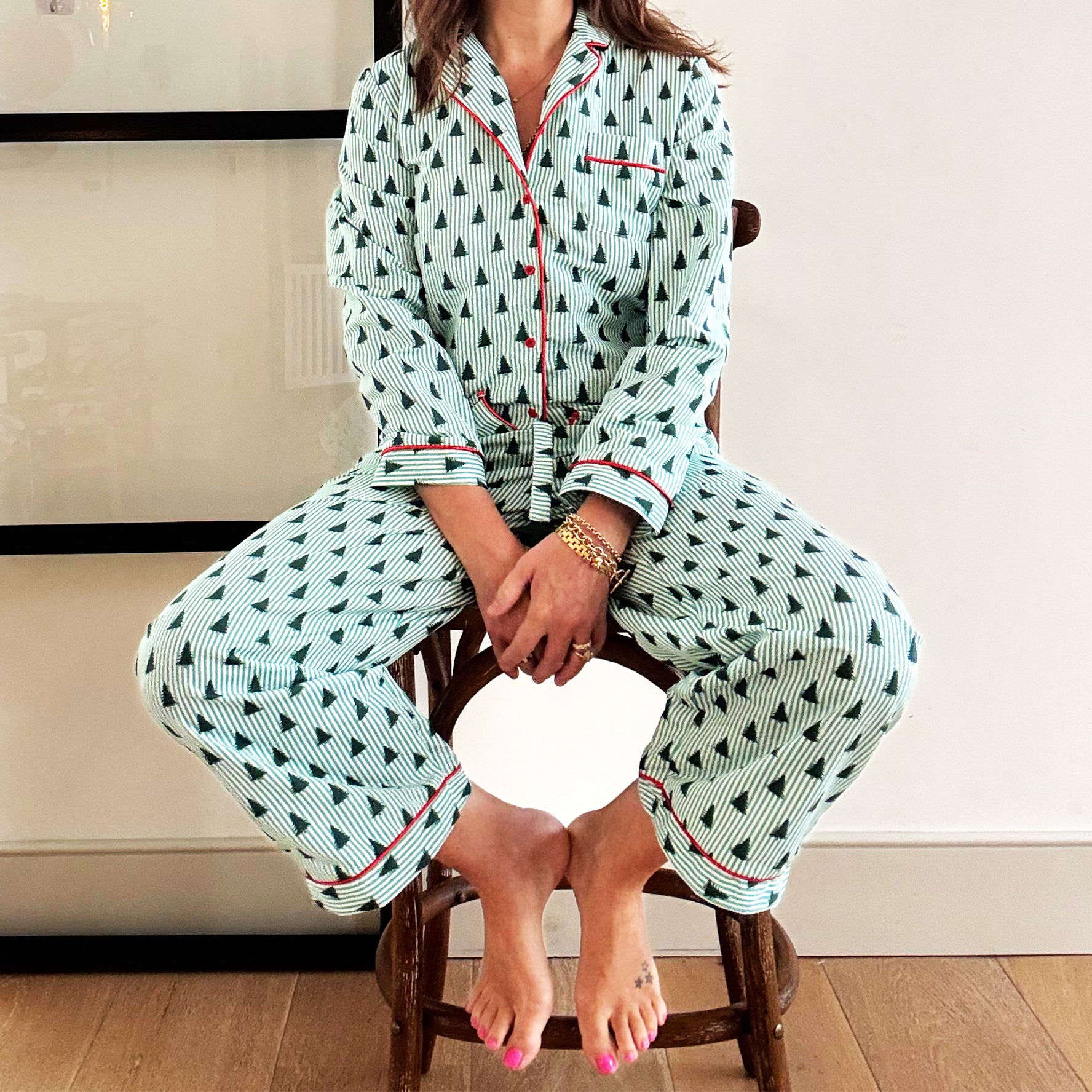 Christmas Tree Stripe Pyjamas Sets