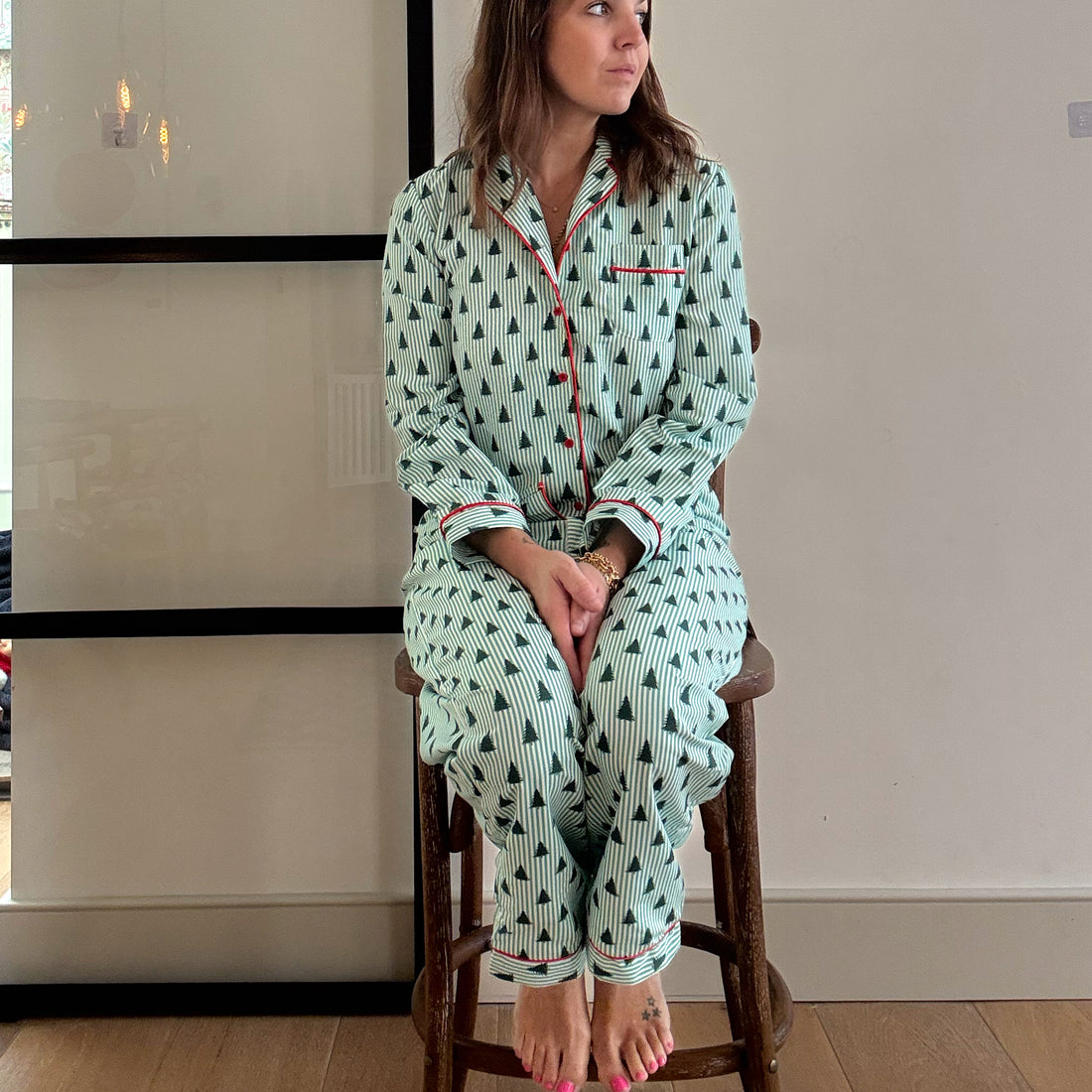 Christmas Tree Stripe Pyjamas Sets