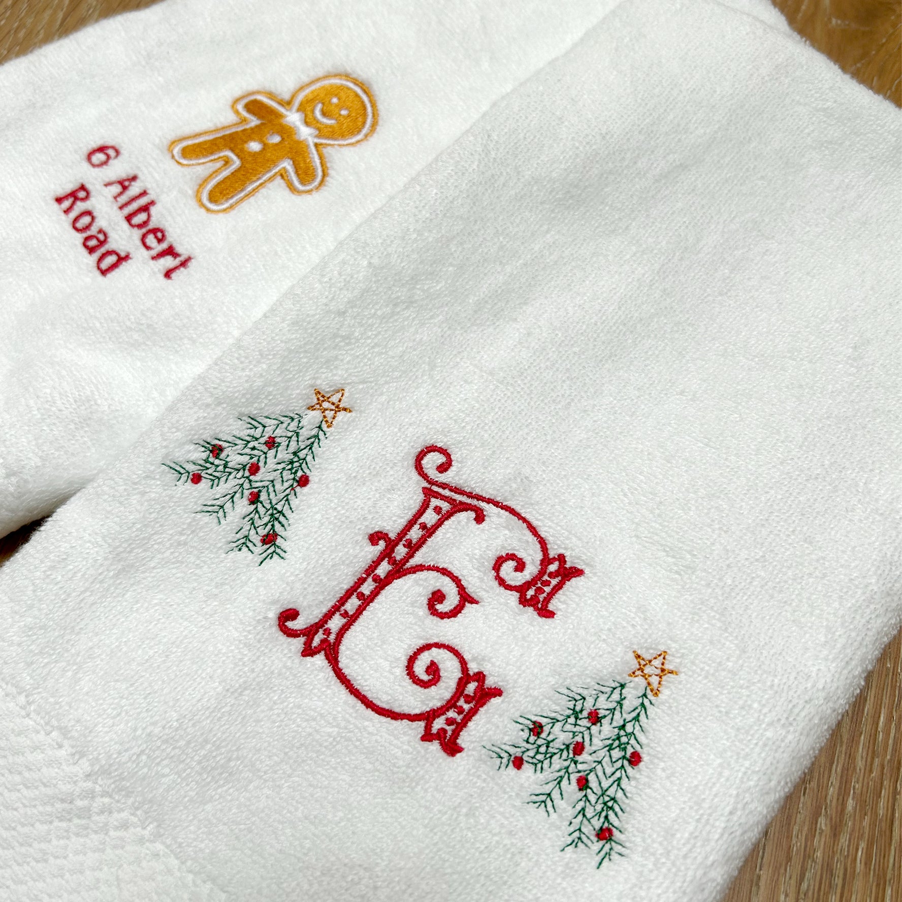 Christmas Monogram Luxury Hand Towels