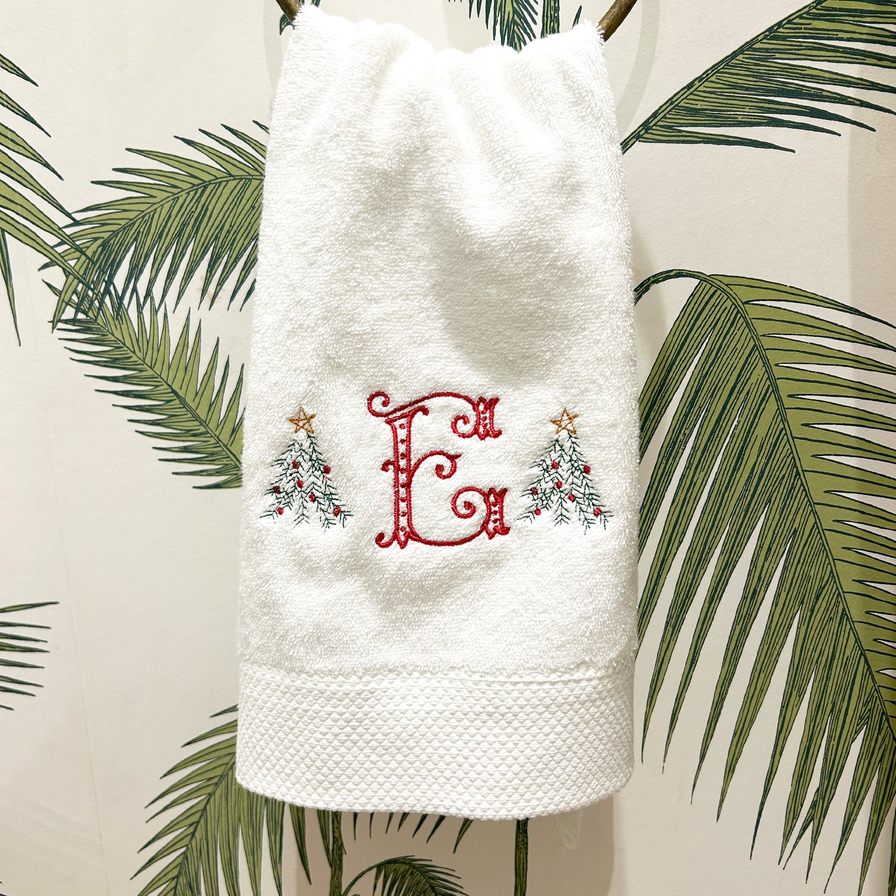 Christmas Monogram Luxury Hand Towels