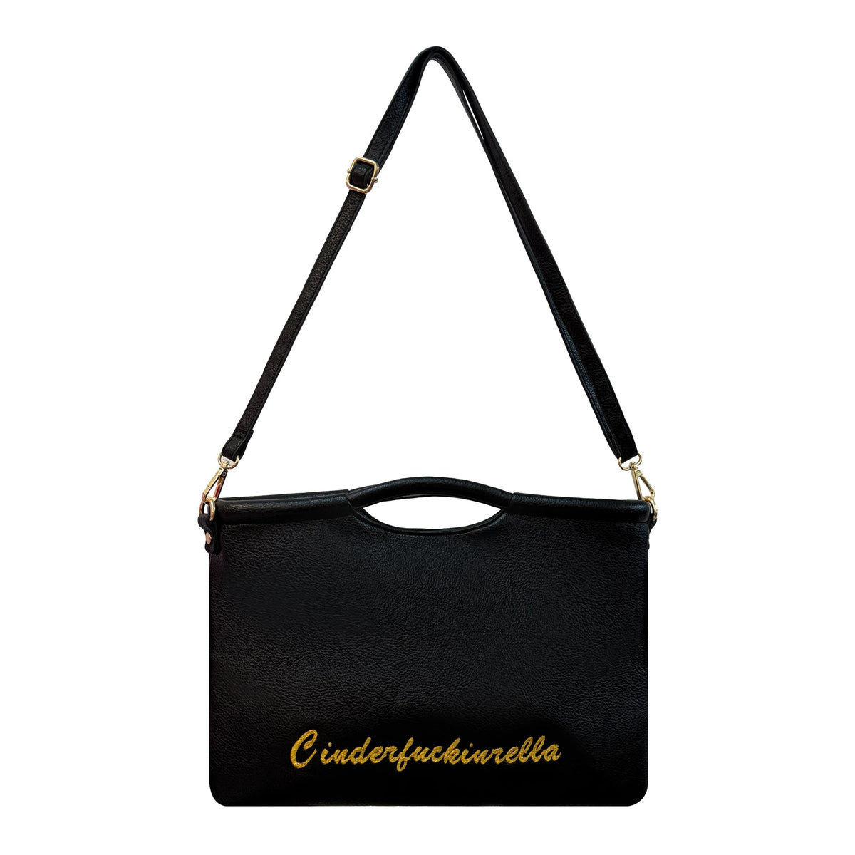 Cinderfuckinrella Black Vegan Leather Clutch - Lillyloves