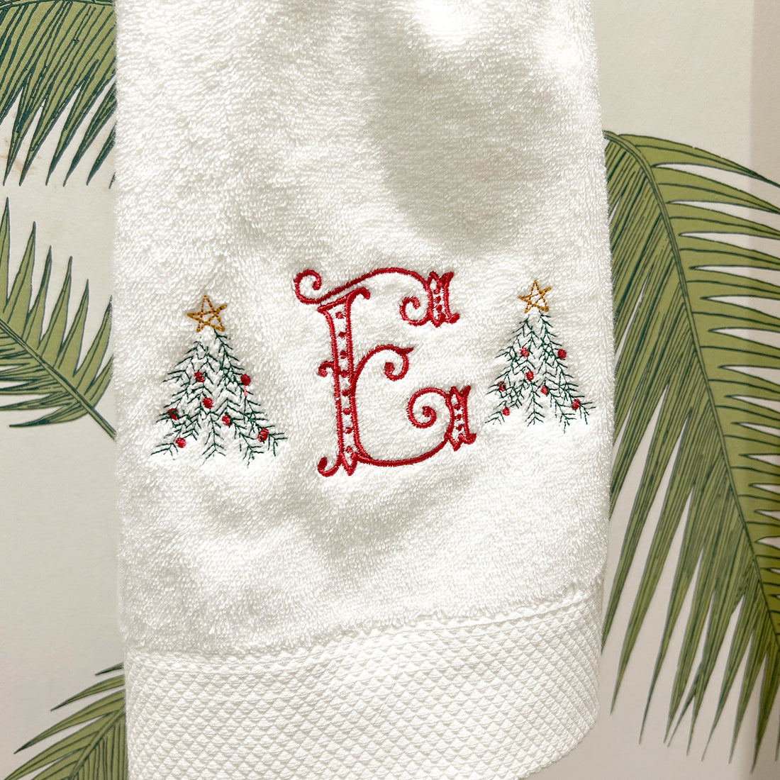 Christmas Monogram Luxury Hand Towels