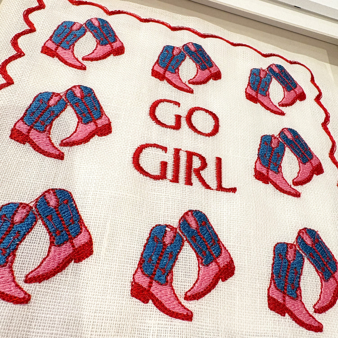 Go Girl Embroidered Wall Art