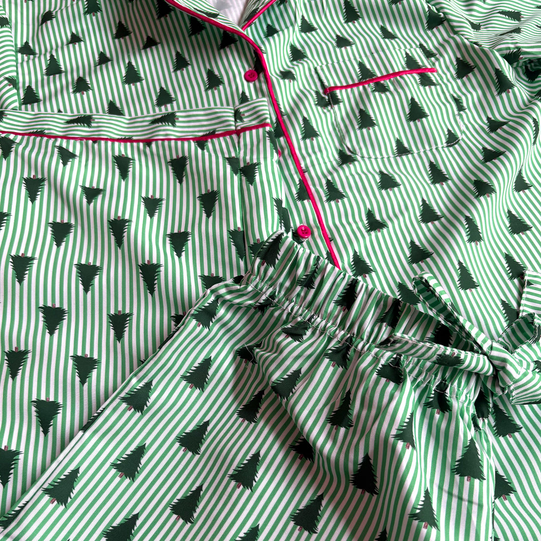 Christmas Tree Stripe Pyjamas Sets